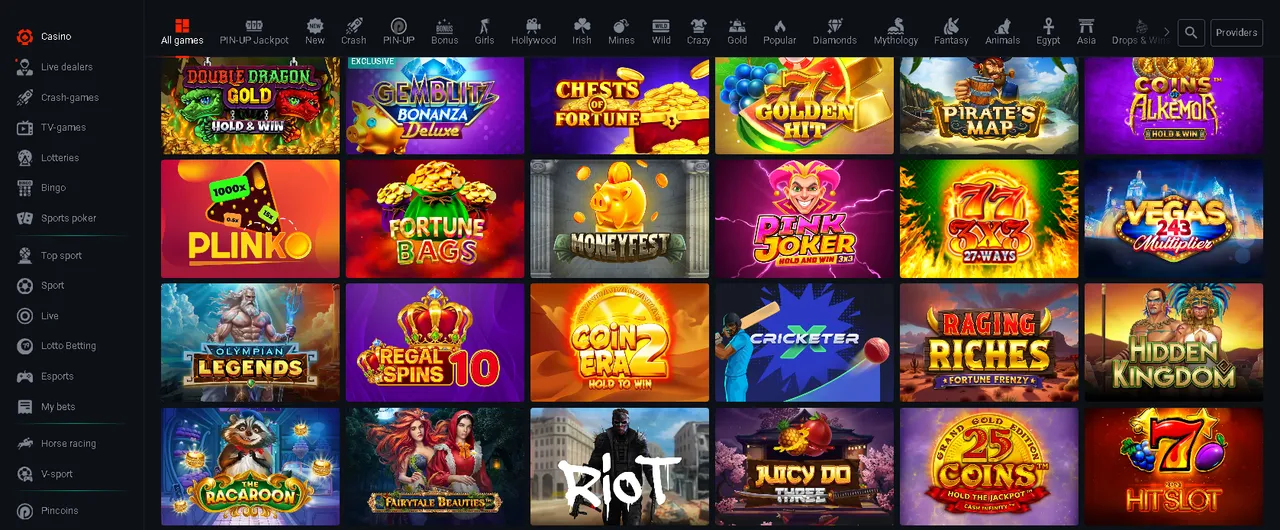 Pin Up Casino'da oyun çeşitliliği ve fırsatlar